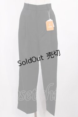 画像1: Fi.n.t / センタープレス起毛ストレートパンツ S BLACK H-25-09-19-1017-CA-PA-NS-ZH