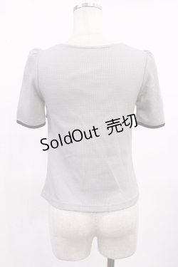 画像2: pium / ダブルリボンケープワッフルカットソー Free グレー H-25-09-19-1026-LO-TO-NS-ZH