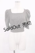 EATME / バックリボンショートリブTOP Free グレー H-25-09-19-1027-LO-TO-NS-ZH