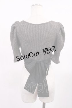 画像2: EATME / バックリボンショートリブTOP Free グレー H-25-09-19-1027-LO-TO-NS-ZH