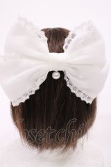 Angelic Pretty / Dotチュールマドンナリボンバレッタ  オフ H-25-09-19-1038-AP-AC-NS-ZH