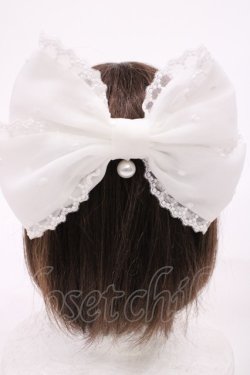 画像1: Angelic Pretty / Dotチュールマドンナリボンバレッタ  オフ H-25-09-19-1038-AP-AC-NS-ZH