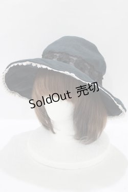 画像1: HONEY / ローズレースハット  黒 H-25-09-19-063-HN-AC-KB-ZH