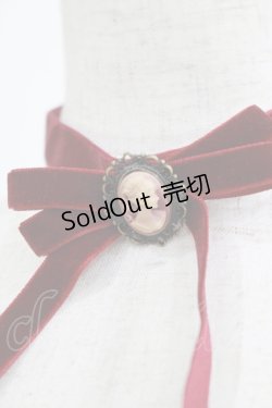 画像2: MIHO MATSUDA / カメオリボンチョーカー  ボルドー H-25-09-19-064-GO-AC-KB-ZH