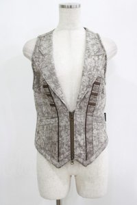 Ozz Croce / ZIPベスト  グレージュ H-25-09-19-075-OO-TO-KB-ZH