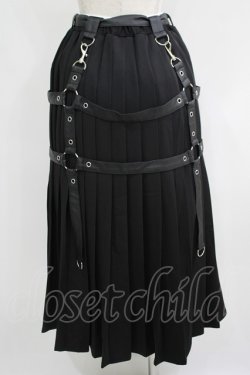 画像3: LISTEN FLAVOR / ハーネスベルト付プリーツマキシスカート  ブラック H-25-09-19-012-PU-SK-KB-ZH