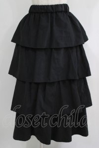 MARBLE / 4段フリルロングスカート S-L ブラック H-25-09-19-013-GO-SK-KB-ZH