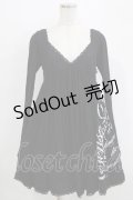 GHOST of HARLEM / プリントチュニックワンピース  黒 H-25-09-19-014-GL-OP-KB-ZH