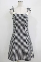 MILK / ギンガムマーガレットワンピース  ブラック H-25-09-19-015-ML-OP-KB-ZH