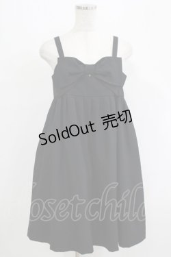 画像1: MILK / リボンジャンパースカート  ブラック H-25-09-19-017-ML-OP-KB-ZH