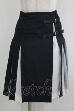 画像1: Jean Paul GAULTIER / 配色プリントプリーツラップスカート 36 黒 H-25-09-19-019-GO-SK-KB-ZH
