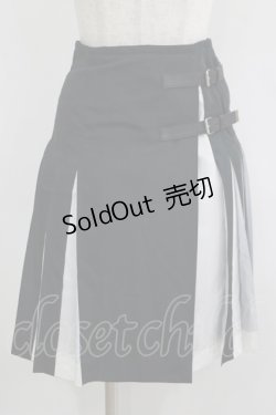 画像1: Jean Paul GAULTIER / 配色プリントプリーツラップスカート 36 黒 H-25-09-19-019-GO-SK-KB-ZH