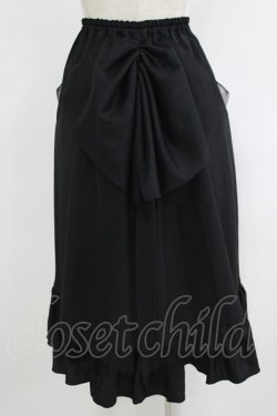 画像3: MARBLE / リボン付き後長巻きフリルスカート  ブラック H-25-09-19-022-GO-SK-KB-ZH