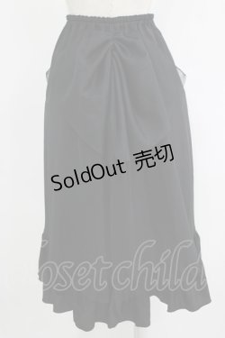 画像3: MARBLE / リボン付き後長巻きフリルスカート  ブラック H-25-09-19-022-GO-SK-KB-ZH