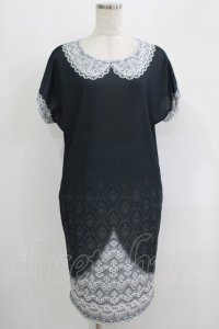 abilletage / トロンプルイユTシャツワンピース（レースセーラー）  ブラック H-25-09-19-024-GO-OP-KB-ZH