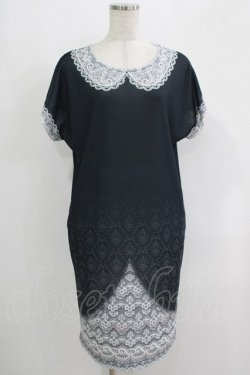 画像1: abilletage / トロンプルイユTシャツワンピース（レースセーラー）  ブラック H-25-09-19-024-GO-OP-KB-ZH