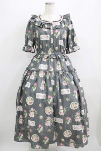 Melody BasKet / Precious Roseフリルカラーワンピース TallM グレー H-25-09-20-001-LO-OP-KB-ZH