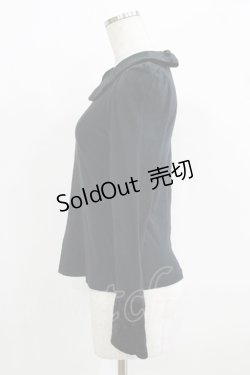 画像2: Jane Marple Dans Le Salon / ベルベットカラーカットソー  黒 H-25-09-20-029-JM-TO-KB-ZH