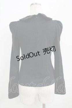 画像3: Jane Marple Dans Le Salon / ベルベットカラーカットソー  黒 H-25-09-20-029-JM-TO-KB-ZH