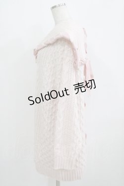画像2: Candy Stripper / LACE UP SAILOR CABLE KNIT 2 ライトピンク H-25-09-20-032-PU-TO-KB-ZH