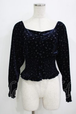 画像1: Candy Stripper / FLOWER VELOUR   ネイビー H-25-09-20-033-PU-TO-KB-ZH