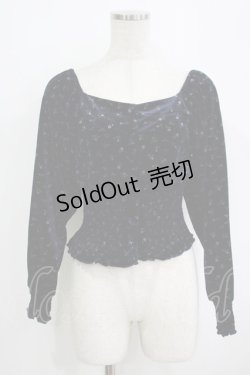 画像1: Candy Stripper / FLOWER VELOUR   ネイビー H-25-09-20-033-PU-TO-KB-ZH