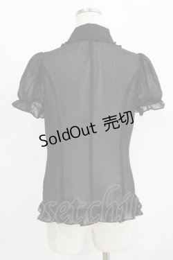 画像3: PUTUMAYO / 丸衿シフォンパフ袖ブラウス  ブラック H-25-09-20-036-PT-BL-KB-ZH