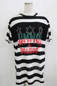 LISTEN FLAVOR / 悪魔の召喚メッシュ切替カットソー  ボーダー H-25-09-20-042-PU-TO-KB-ZT492