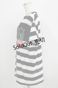 画像2: 【SALE】LISTEN FLAVOR / 悪魔の召喚メッシュ切替カットソー  ボーダー H-25-09-20-042-PU-TO-KB-ZT492