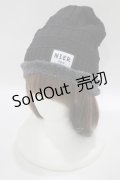 NieR Clothing / ニットキャップ  黒×グレー H-25-09-20-050-PU-AC-KB-ZH