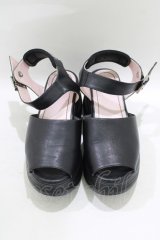 YOSUKE / 厚底サンダル 23.0cm 黒 H-25-09-20-069-PU-SH-KB-ZT-K005