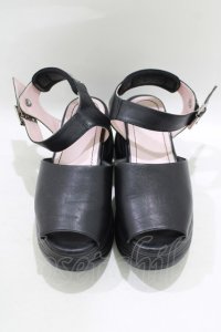 YOSUKE / 厚底サンダル 23.0cm 黒 H-25-09-20-069-PU-SH-KB-ZT-K005