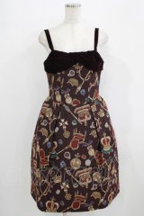 Jane Marple / ロイヤルコレクションゴブランのキャミワンピース  エンジ H-25-09-20-013-JM-OP-KB-ZH