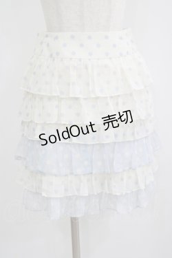 画像1: Jane Marple / ドットフリルスカート  オフ×サックス H-25-09-20-015-JM-SK-KB-ZH