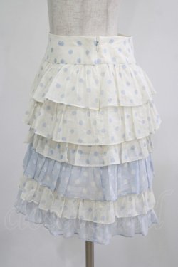 画像2: Jane Marple / ドットフリルスカート  オフ×サックス H-25-09-20-015-JM-SK-KB-ZH