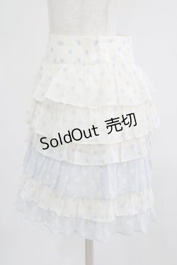 画像2: Jane Marple / ドットフリルスカート  オフ×サックス H-25-09-20-015-JM-SK-KB-ZH