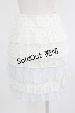 画像3: Jane Marple / ドットフリルスカート  オフ×サックス H-25-09-20-015-JM-SK-KB-ZH