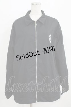 画像1: NieR Clothing / バックプリント裏起毛ジャケット F 黒 H-25-09-20-019-PU-JA-KB-ZH