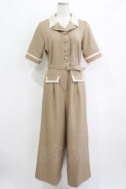 画像1: an another angelus / バイカラーマリンオールインワン Free L/BEIGE H-25-09-21-031-CA-OP-NS-ZH