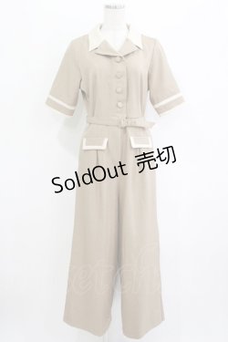 画像1: an another angelus / バイカラーマリンオールインワン Free L/BEIGE H-25-09-21-031-CA-OP-NS-ZH