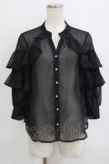 axes femme NOSTALGIE / シフォンフリルブラウス Free ブラック H-25-09-21-033-AX-BL-NS-ZH