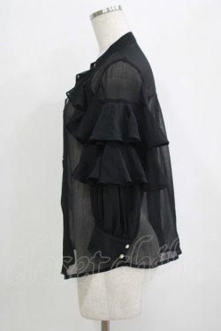 画像2: axes femme NOSTALGIE / シフォンフリルブラウス Free ブラック H-25-09-21-033-AX-BL-NS-ZH