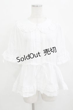 画像1: Chalmiere / クラシックコットンブラウス M 白 H-25-09-21-035-PU-BL-NS-ZH