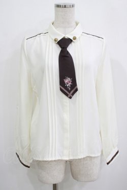 画像1: axes femme / ショートタイセットブラウス M 生成り H-25-09-21-037-AX-BL-NS-ZH