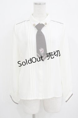 画像1: axes femme / ショートタイセットブラウス M 生成り H-25-09-21-037-AX-BL-NS-ZH