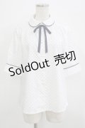Fi.n.t / タイ付き5分袖ドットブラウス Free OFF×NAVY H-25-09-21-039-CA-BL-NS-ZH