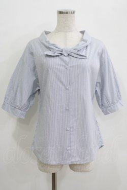 画像1: an another angelus / マリンタイカラー5分袖ブラウス Free WHITE×BL H-25-09-21-041-CA-BL-NS-ZH