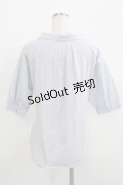 画像3: an another angelus / マリンタイカラー5分袖ブラウス Free WHITE×BL H-25-09-21-041-CA-BL-NS-ZH