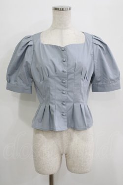 画像1: an another angelus / コルセットタックブラウス Free BLUE GRAY H-25-09-21-044-CA-BL-NS-ZH