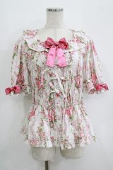 metamorphose / 【プラスサイズ】シャーロットスクエアあき半袖ブラウス プラスサイズ オフ白 H-25-09-21-048-ME-BL-NS-ZH